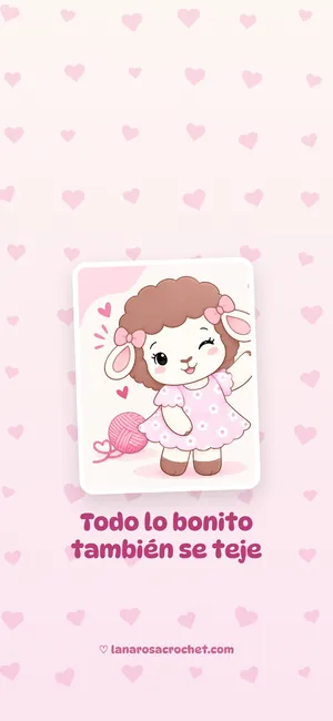 Fondo de pantalla crema con Rosina y su ovillo: Todo lo bonito también se teje