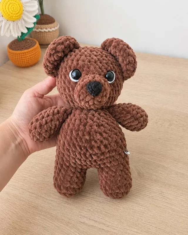 Peluche de oso café tejido a mano