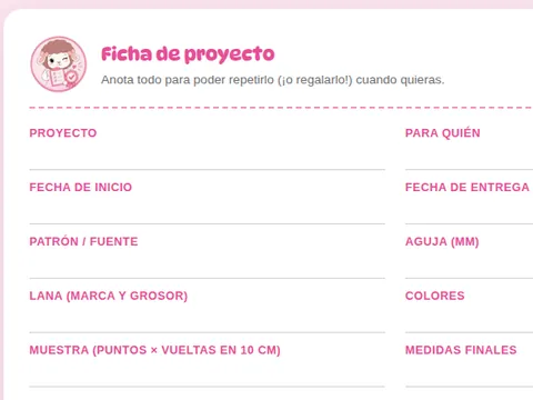 Vista de la ficha de proyecto de la agenda