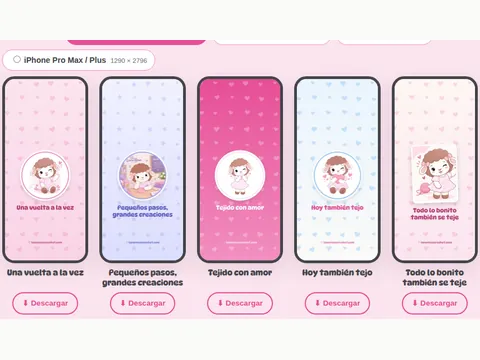 Muestra de los fondos de pantalla de Rosina en celulares