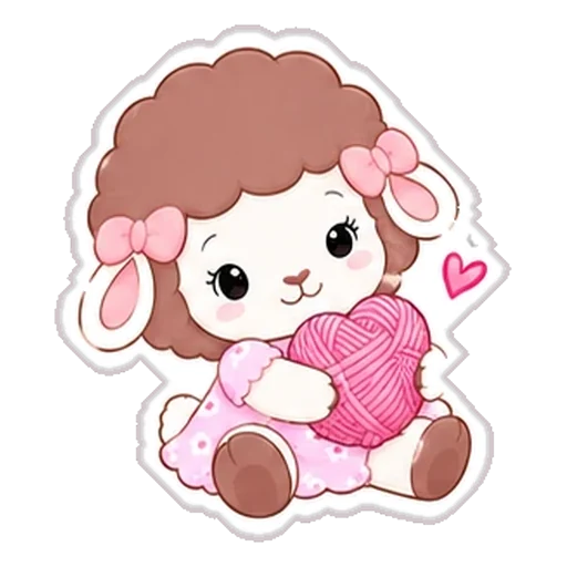 Sticker de Rosina sentada con su ovillo