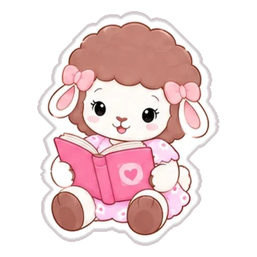 Sticker de Rosina leyendo