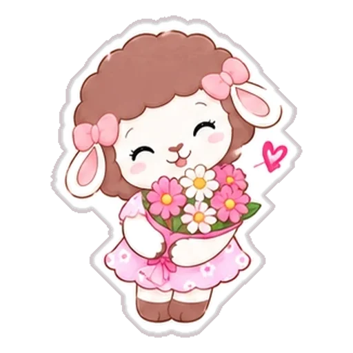Sticker de Rosina con un ramo de flores