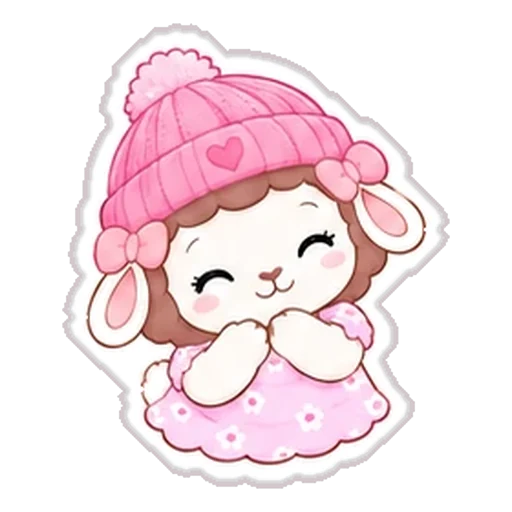 Sticker de Rosina con gorro tejido
