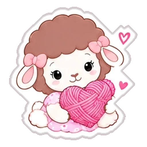 Sticker de Rosina abrazando un ovillo