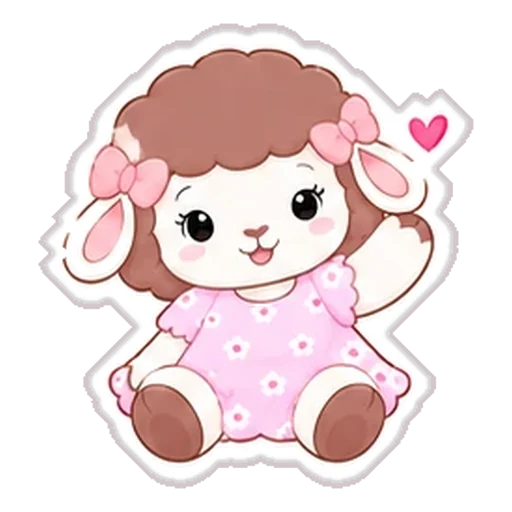 Sticker de Rosina sentada saludando