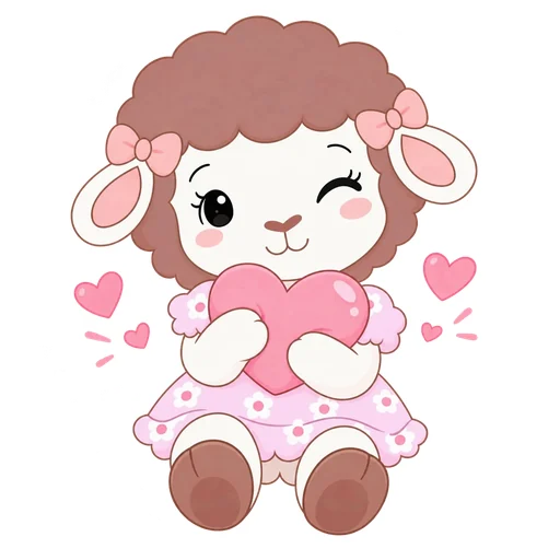 Sticker de Rosina abrazando un corazón grande